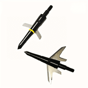 6PCS Archery Hunting Black Broadheads,100 Grain, Stainlee Steel Expandable Blade 1.75 Inch Cut, Hunting Heads Arrow Tips Compatible Crossbow& Compound Bow