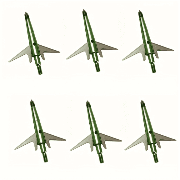 6PCS Archery Hunting Broadheads,100 Grain, Stainlee Steel Expandable Blade 2 Inch Cut, Hunting Heads Arrow Tips Compatible Crossbow& Compound Bow