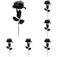 thumbnail image 1 of 6PCS Artificial Black Roses Bouquet with Long Stems Real Touch Flowers for Wedding Centerpieces, Halloween Gothic Home Decor, Bridal Bouquet DIY Party Decoration, Rose Flower Arrangements, 1 of 2