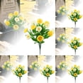 thumbnail image 1 of 6PCS Artificial Cemetery Flowers for Graves - Durable Silk Floral Arrangements for Outdoor Headstones, Memorial Decor, Funeral Flowers (Rose, Lily, Chrysanthemum) All Season Grave Decorations, 1 of 9