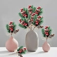 thumbnail image 1 of 6PCS Artificial Christmas Picks and Sprays Pine Needle Branches Faux Red Berry Pinecone Picks Stems for Xmas Tree Flower Wreath Holiday DIY Decoration, 1 of 8