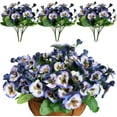 thumbnail image 1 of 6PCS Artificial Flowers Artificial Pansy Bushes Faux Plastic Flower Fake Plants Indoor Outdoor Home Garden Decoration (Pink), 1 of 5