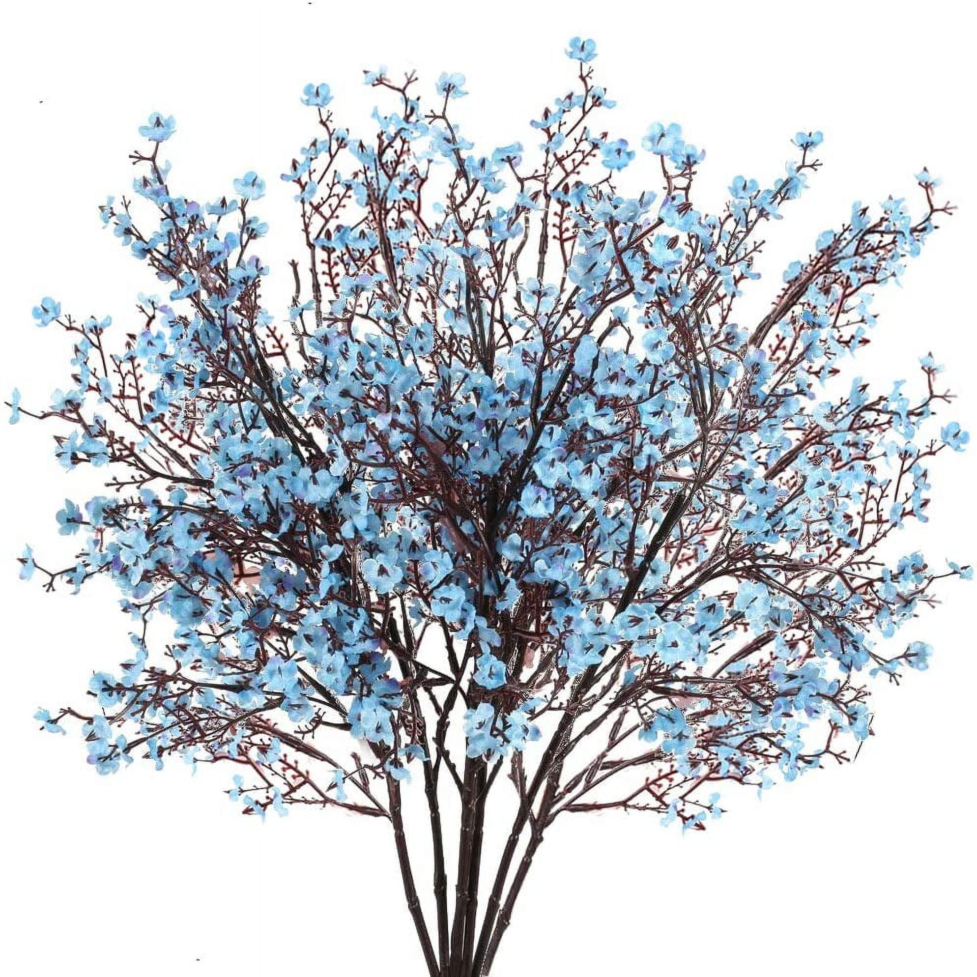 Sky Blue Silk and Plastic Baby's Breath Floral Arrangement