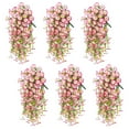 thumbnail image 1 of 6PCS Artificial Hanging Flowers, UV Resistant Fake Plastic Faux Hanging Plants Morning Glory Vines for Indoor Outdoor Garden Porch Eave Wedding Wall Décor, 1 of 5