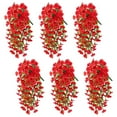 thumbnail image 1 of 6PCS Artificial Hanging Flowers, UV Resistant Fake Plastic Faux Hanging Plants Morning Glory Vines for Indoor Outdoor Garden Porch Eave Wedding Wall Décor, 1 of 5