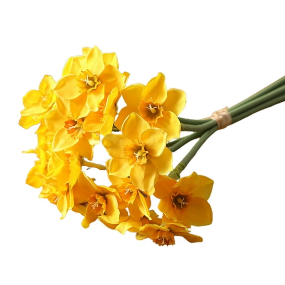 6PCS Artificial Narcissus Bouquet, Artificial Daffodils Flowers for Indoor Outdoor Home Office Garden Patio Yard Table Wedding Farmhouse Centerpieces Pot Decor