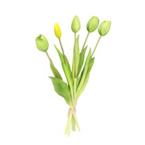 6PCS Artificial Tulip Flowers 16 Inch - Real Touch Tulips with Leaves - Wedding & Home Decor Centerpiece for Spring & Special Occasions