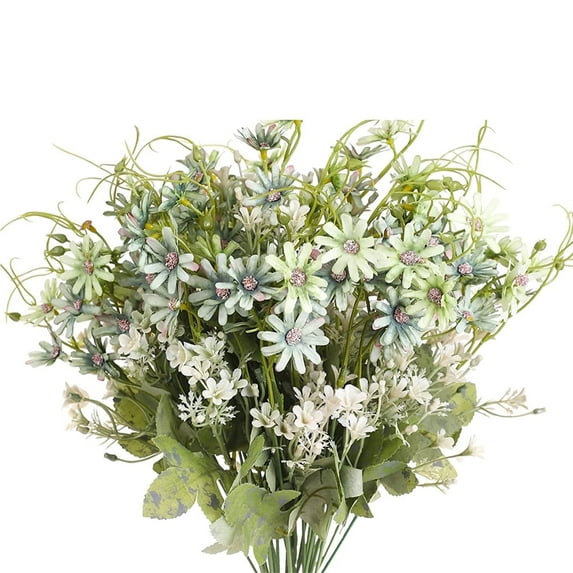 6PCS Artificial Wildflowers Spring Wedding Flowers Outdoor Fake Daisy Bouquets Bundle UV Resistant Floral Decor Silk Colorful Wild Flower Faux Plants Bulk for Party Decoration Home Decor