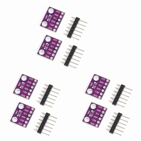 6PCS BME280 3.3V Sensor Module Atmospheric Pressure Temperature Humidity Sensors I2C SPI Breakout -BME280,6 x module with needle