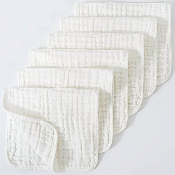 6PCS Baby Burp Cloth 100% Cotton Newborn Cotton Muslin Burp Cloth 10x20 inches