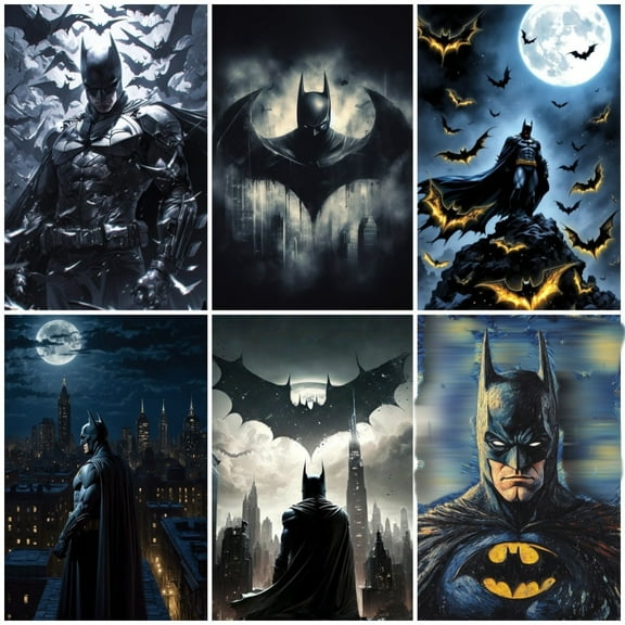 6PCS Batman Theme Bedroom Wall Decoration Posters (8X10 in) Unframed