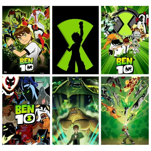 6PCS Ben 10 Theme Bedroom Wall Decoration Posters (8X10 in) Unframed