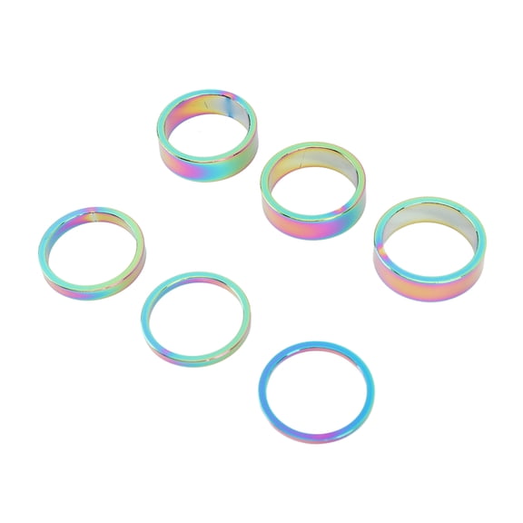 6PCS Bike Headset Spacer 28.6mm / 1.1in Aluminium Alloy Front Fork Spacer Washer 10mm 5mm 3mm 2mm Replacement Parts for Mountain Road Bikes Bicycle Stem Accessories