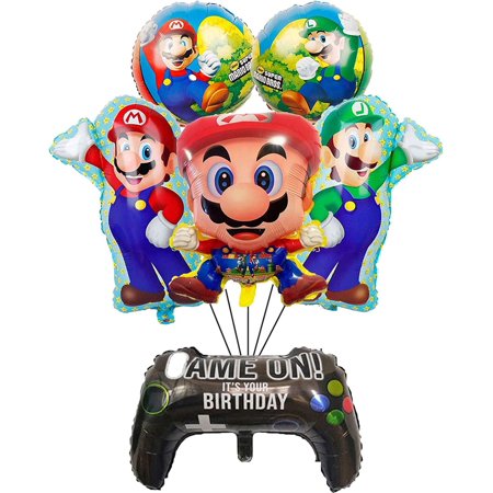 6PCS Birthday Party Balloon Mari Balloon Game theme Balloon Lui Balloons Game Control Balloon