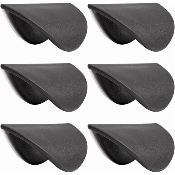 6PCS Black Self-Adhesive Pull Handle Cabinet Handles Plastic Drawer Pulls Helper Cabinet Knobs Without Drilling Semi-Circular Vanity Handles Wardrobes Peel Stick Knob Drill Free Black 6pcs