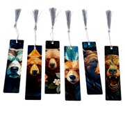 6PCS Bookmarks with Tassel Bear Page Marker for Teacher Student Kids