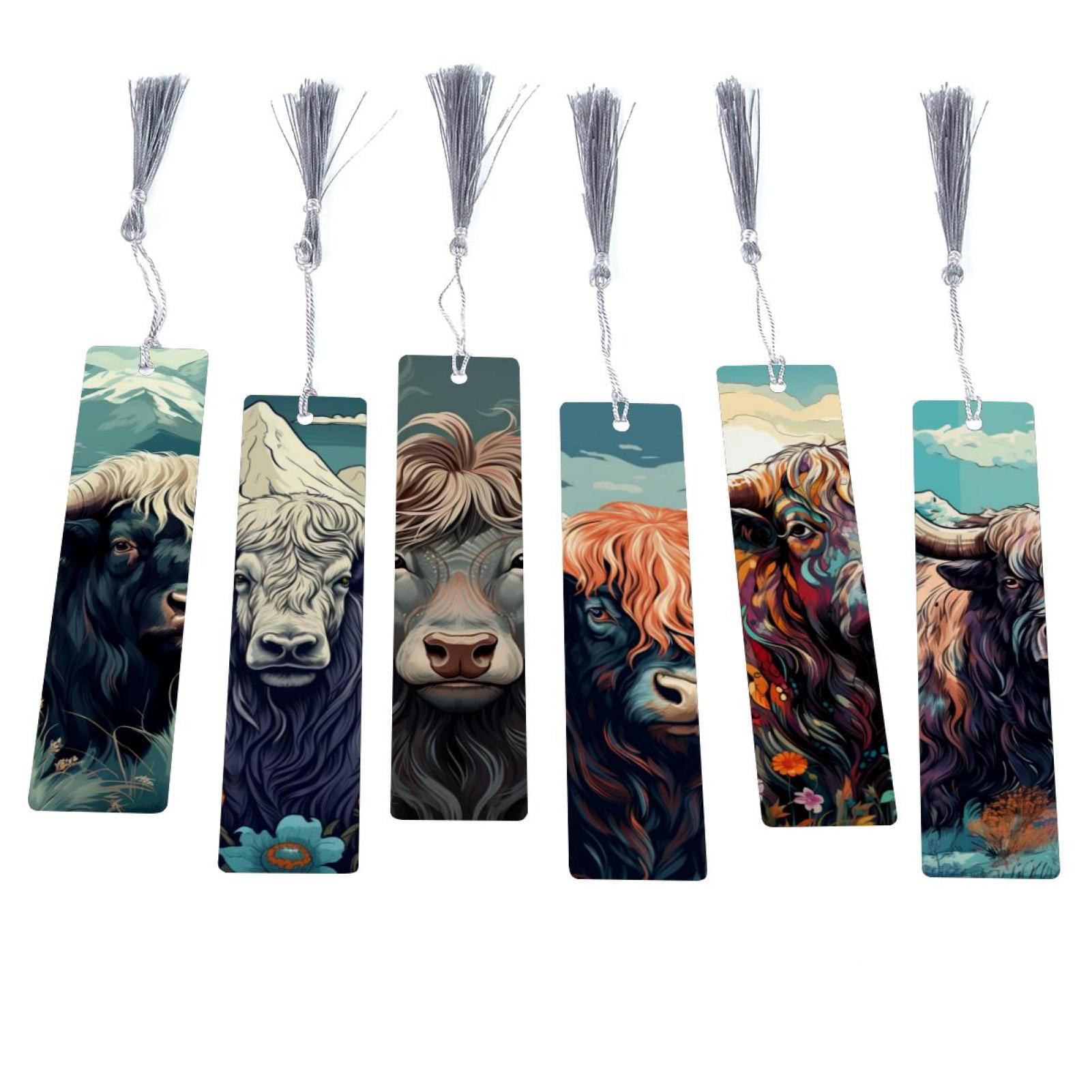 6PCS Bookmarks with Tassel Yak Page Marker for Teacher Student Kids