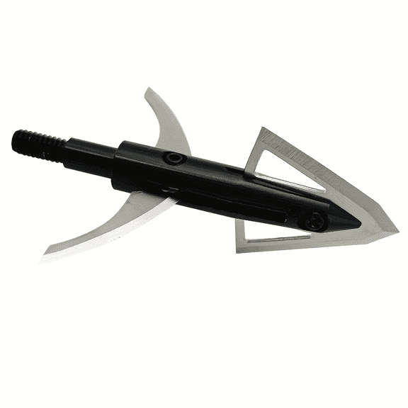 6PCS Broadhead 4-Blade Hunting Hybrid Mechanical Broadhead 100 Grain 1" Fixed 1.8" Mechanical Cutting Diameter