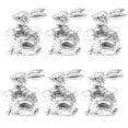 thumbnail image 1 of 6PCS Bunny Napkin Rings Easter Napkin Rings Holders Napkin Buckle Metal Serviette Ring Holders for Christmas Holiday Table Party Decoration, 1 of 8