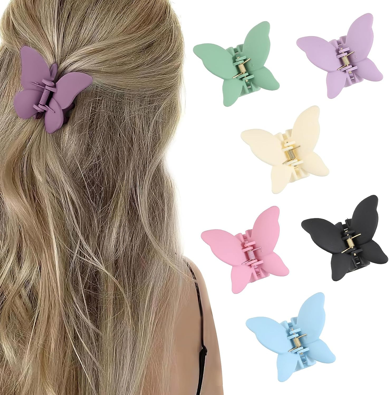Dangling Butterfly Snap Hair Clip Set