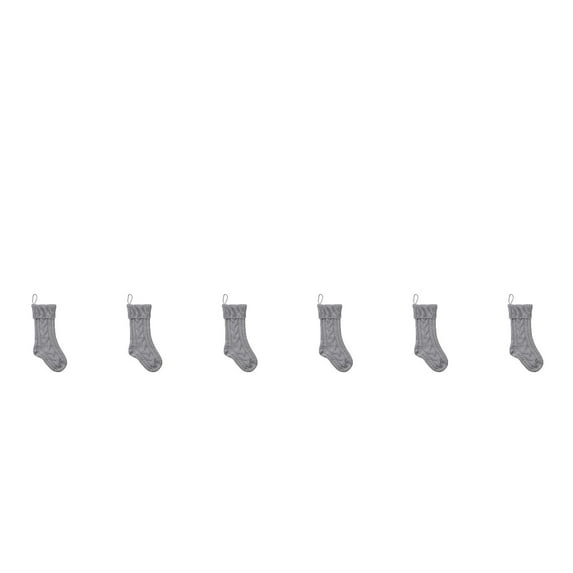 6PCS Cable Knit Christmas Stockings,Vintage Double Sided Xmas Stockings for Fireplace Mantel,Home Holiday Decor, Family Gift Filling,Christmas Party Supplies, and Festive Tree Decoration