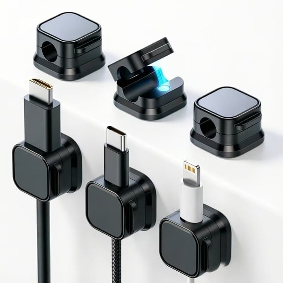 6PCS Cable Organizer, Management Tool for Tidy Wires, Practical Holder for Home Office Desk Use(Black)