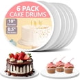 thumbnail image 1 of 6PCS Cake Drums Circle 10 Inch,1/2 In Card Board Plate Bases,Food Grade & Oil-Resistant,For Cake Display Baking Party Birthday Anniversary, 1 of 4