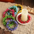 thumbnail image 1 of 6PCS Candle Rings Wreaths, Artificial Spring Berry Candle Holder Rings for Easter Party Table Centerpiece Decoration, 1 of 5