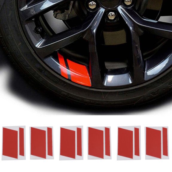6PCS Car Wheel Hub Decoration Stickers Tire Wheel Hub Modification Personalized Creative Stickers Wheel Hub Stickers