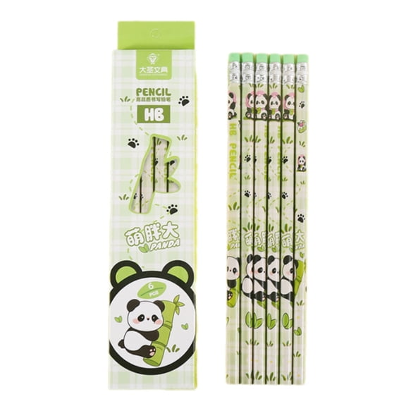 6PCS Cartoon Children Pencil Wooden Drawing Pencils Sketching Pencils for Kid Student School Supplies Stocking Fillers