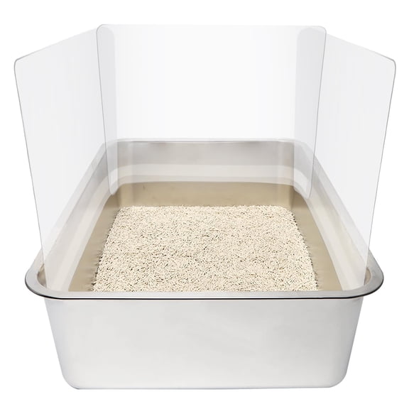 6PCS Cat Litter Box Pee Shields,Transparent Easy Clean Splash Guard for Open Top Litter Pan 14.511.5in- Litter Box Not Included(6, Clear)