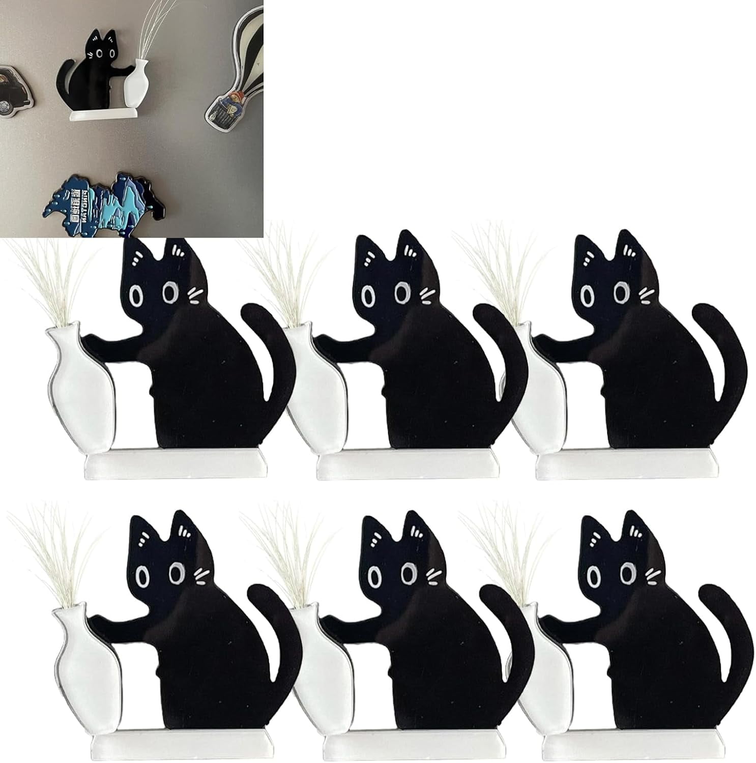 cat whiskers☆ 専用 6PCS Cat Whiskers Holder, Cat Whisker Vase, Container, Magnet