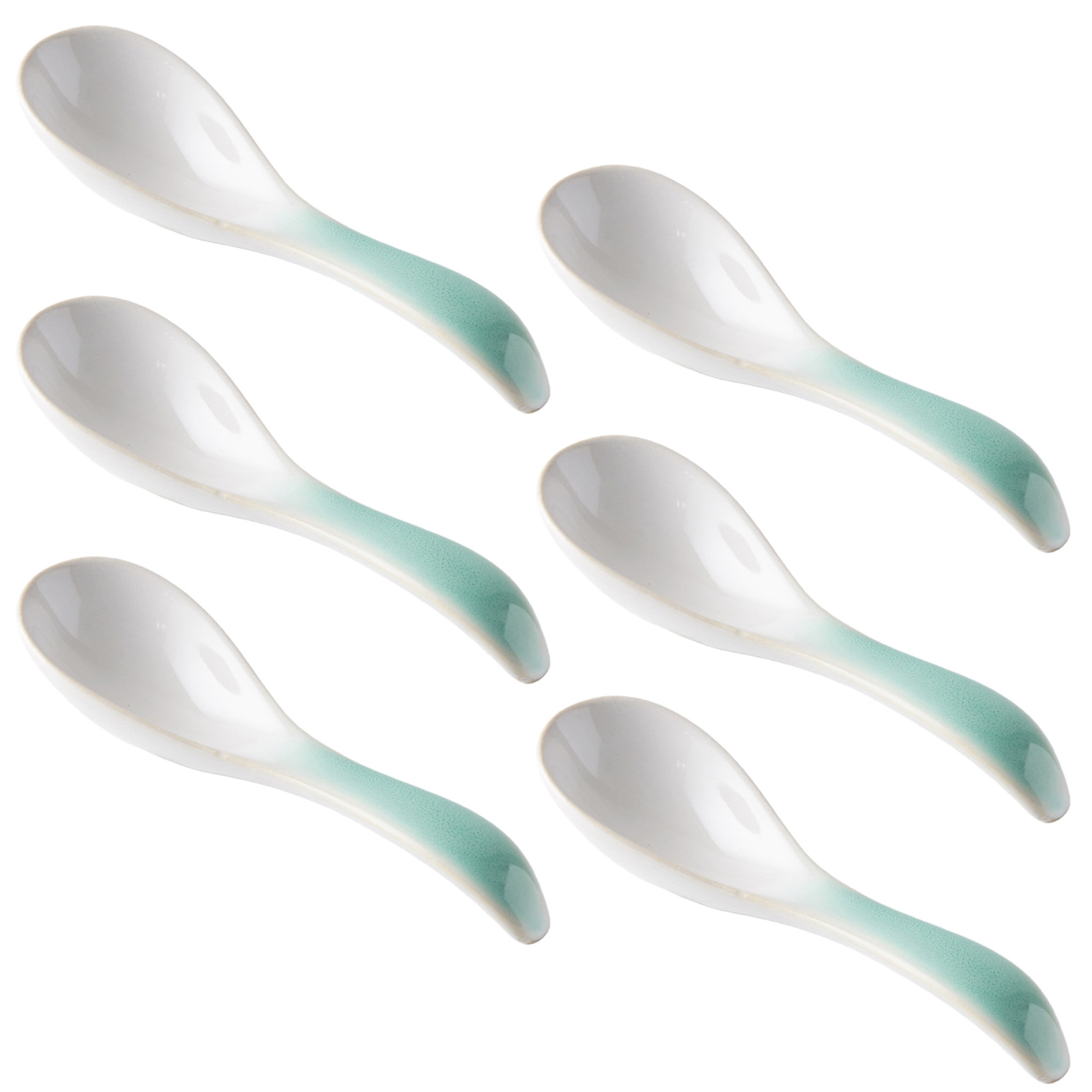 Service Spoon Set 6PCS Ceramic Serving Spoons Ceramic Texture Easy Cleaning Heat ...