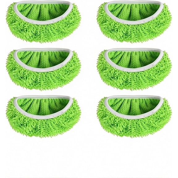 6PCS Chenille Mop Refill Pads for Home Use, Thickened Heavy-Duty Reusable Mop Heads Compatible with All Other 10-12 Inch Mops for Hardwood, Tile