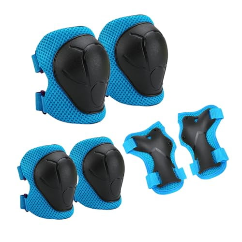 6PCS Children Boys Girls Knee Pads Elbow Pads Wrist Guards Protective Gear Set Safety Gear for Roller Skates Cycling Bike Skateboard Inline Riding Sports,Ages 3-7