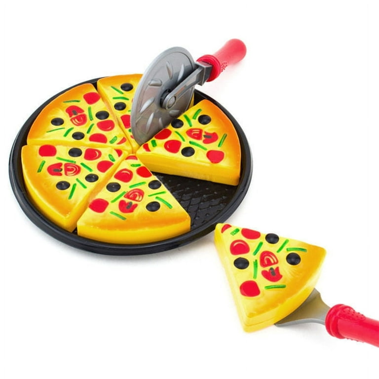 Children Kids Wooden Pizza Food Toys Slices Toppings Pretend Dinner Kitchen  Play Toys Creative Pizza Toy
