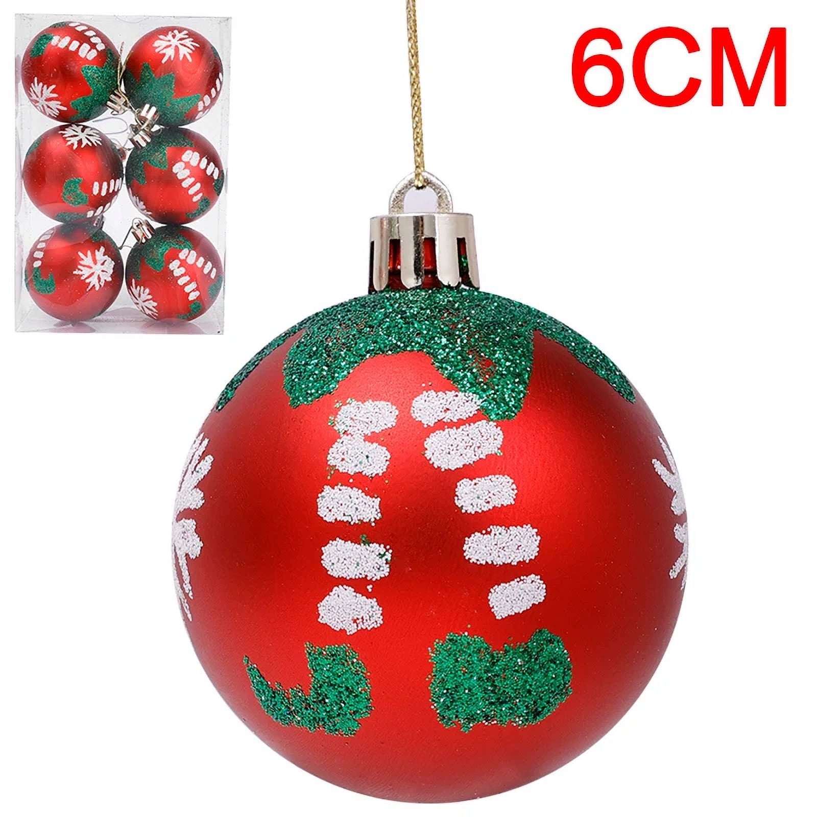 6PCS Christmas Balls Red Green White Xmas Tree Ornaments Ball New Year