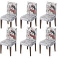 thumbnail image 1 of 6PCS Christmas Dining Chair Covers, Blue Snowman Stretch Removable Washable Slipcover Chair Protector for Dining Room Home Decor, 1 of 6