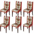 thumbnail image 1 of 6PCS Christmas Dining Chair Covers,Christmas Ribbon Stretch Removable Washable Slipcover Chair Protector for Dining Room Home Decor, 1 of 6