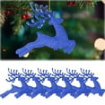 thumbnail image 1 of 6PCS Christmas Hanging Ornaments Christmas Tree Ornament Glitter Geetery Hanging Ornaments Xmas Holiday Home Decor/ Christmas Tree Deer Ornaments Blue 6Cm Beads Deer 6 Pack Opp, 1 of 7