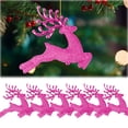 thumbnail image 1 of 6PCS Christmas Hanging Ornaments Christmas Tree Ornament Glitter Geetery Hanging Ornaments Xmas Holiday Home Decor/ Christmas Tree Deer Ornaments Rose Red 6Cm Beaded Deer 6 Pack Opp, 1 of 7