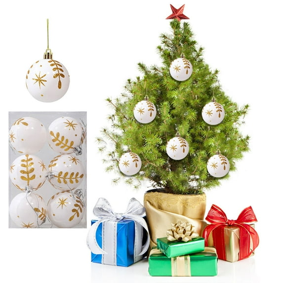 6PCS Christmas Ornaments Clearance Xmas Decorations Clearance Indoor 6PCS Christmas Tree Ball Bauble Hanging Home Party Ornament Decor 6Cm