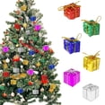 thumbnail image 1 of 6PCS Christmas Shiny Mini Boxes Ornaments, 2.36" Assorted Colors Metallic Foil Wrapped Gift Ornaments, DIY Present Package Boxes for Holiday Party Xmas Tree Decoration, 1 of 7