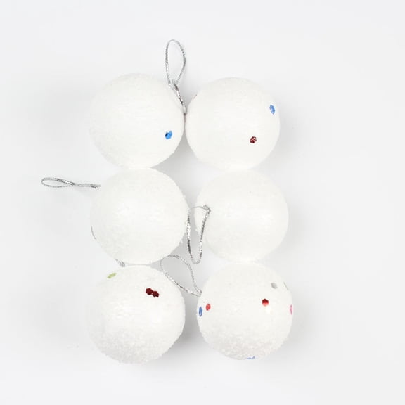 6PCS Christmas Snowball Foam Balls Party Ornaments Xmas Tree Hanging