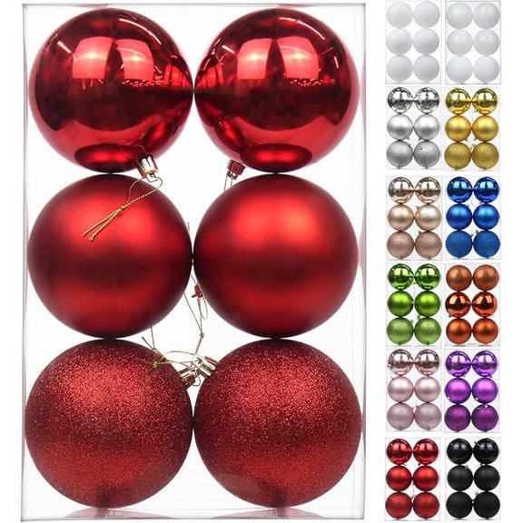 6PCS Christmas Tree Baubles Xmas Hanging Balls Set for Christmas Tree Decorations