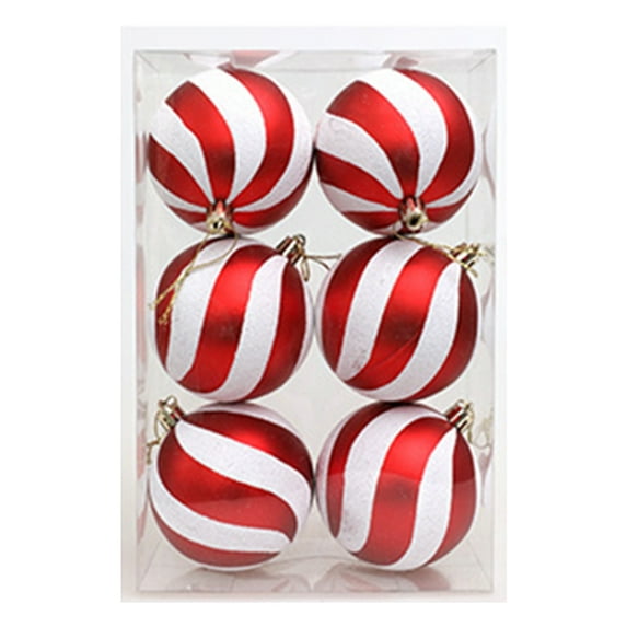 6PCS Christmas Tree Decorations Set,3.2" Retro Luxury Red Green Gold Shatterproof Christmas Ball Ornaments,Hanging Balls Xmas Seasonal Decorative Pendants for Xmas Tree Party Holiday Indoor Decor