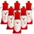 6PCS Christmas Wine Bottle Gift Bags Bottle Packaging with Drawstring