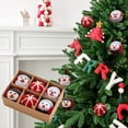 thumbnail image 1 of 6PCS Christmas Wool Ball Ornaments DIY Kit, 5cm Snowflake Holiday Pattern Crafts, Handmade Xmas Tree Hanging Decorations, 1 of 6