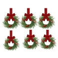 thumbnail image 1 of 6PCS Christmas Wreath with Plaid Bow & Berries - 6-Inch Mini Kitchen Cabinet Wreaths for Indoor and Outdoor Christmas Decorations, Holiday Decor for Windows, Doors, and Home Festive Decor, 1 of 4