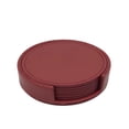 thumbnail image 1 of 6PCS Circular Pure Color Leather Coasters Waterproof Heat Resistant Placemat Tea Coffee Cup Home Bar Counter Home Decor, 1 of 3